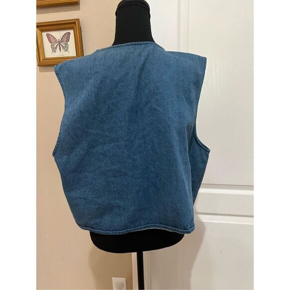 Kevin G blue denim vest with embroidered details - Picture 2 of 6